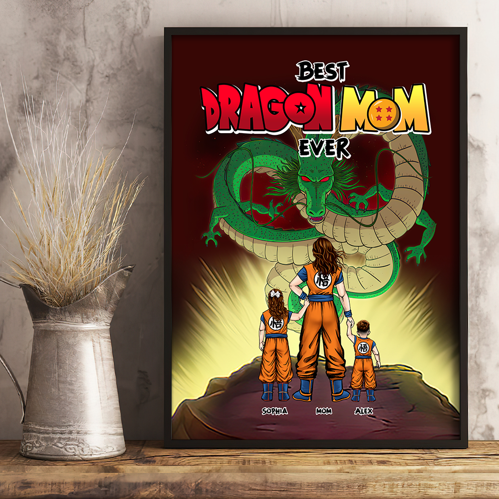 Best Dragon Mom Ever Personalized Canvas Print Poster & Canvas PopCulturePrints