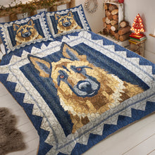Load image into Gallery viewer, German Shepherd Christmas Quilt Bed Set - Perfect Gift for Dog Lovers Blanket PopCulturePrints
