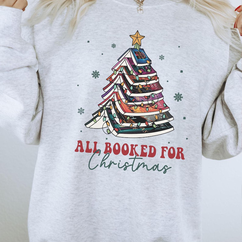 Book Lovers' Christmas Tree Sweatshirt