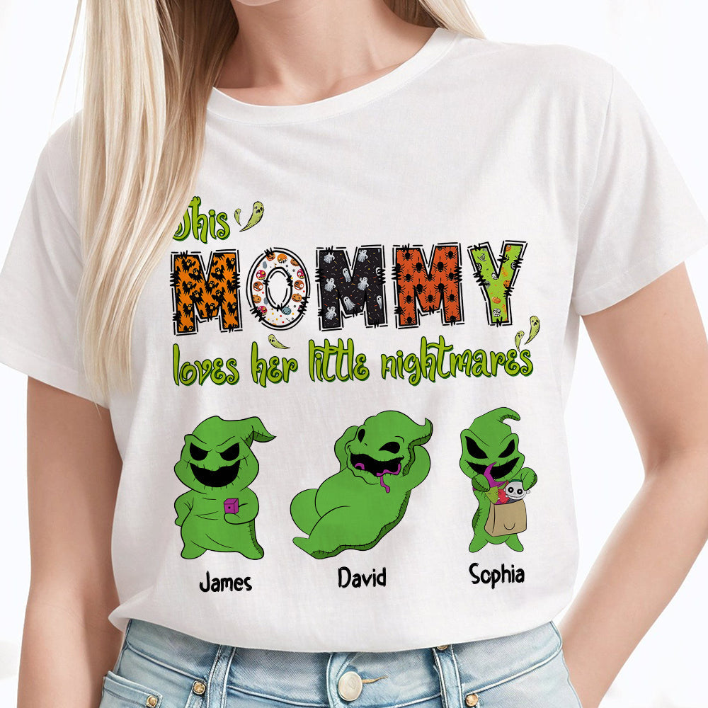 Personalized Halloween Mom Shirt - Mom's Little Nightmares Custom Names