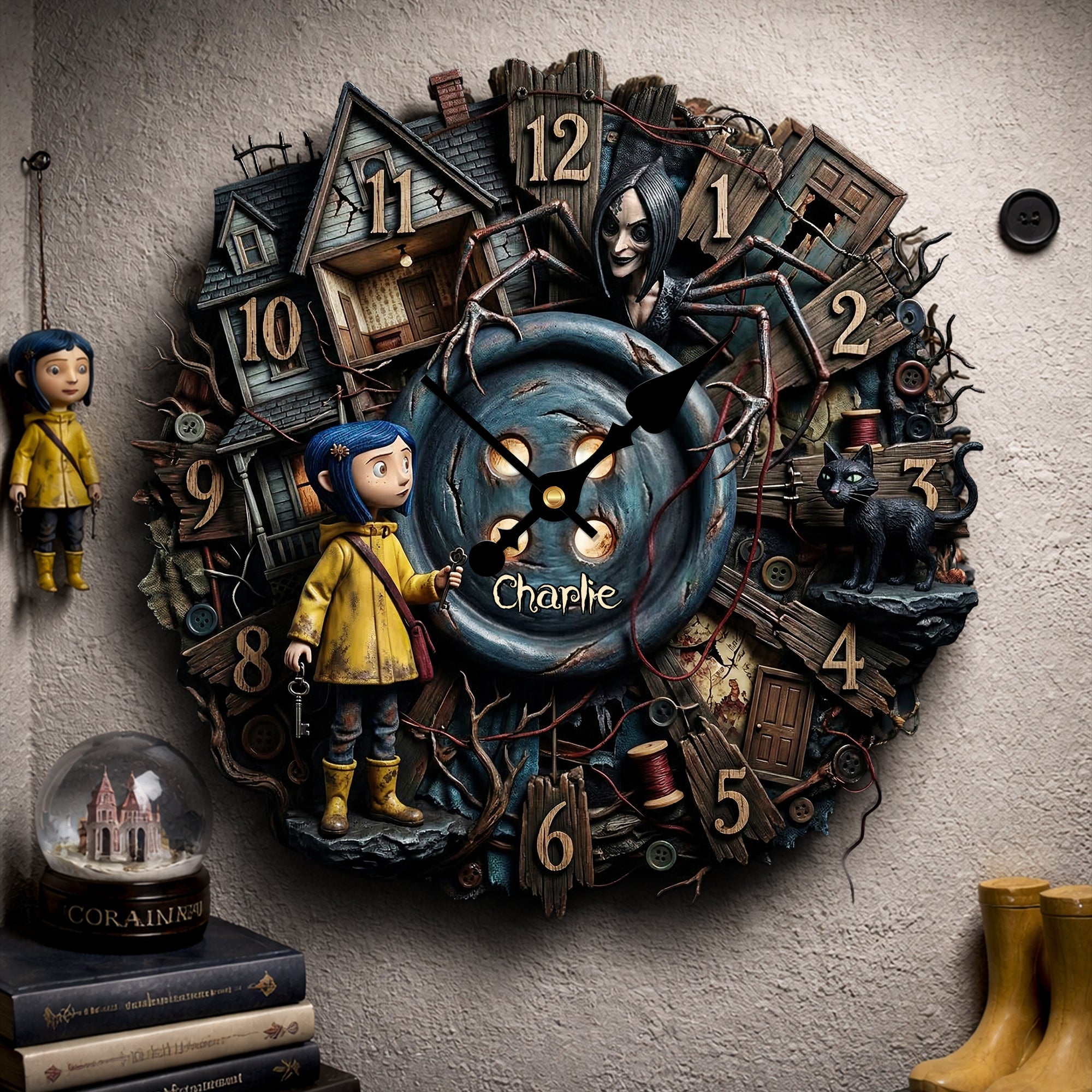 Time Flies in a Spooky World - Nightmare Hanging Wall Clock - Personalized Gift for All Occasions Hanging Wall Clock PopCulturePrints