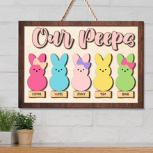 Load image into Gallery viewer, Personalized &#39;Nana&#39;s Peeps&#39; Heart Plaque for Moms Wood Sign PopCulturePrints
