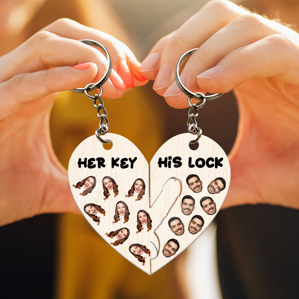Personalized Couple Keychains – Her Key & His Lock Keychains PopCulturePrints