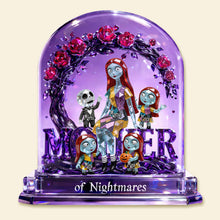 Load image into Gallery viewer, "Embrace the Nightmares with Love!" - Personalized Horror Mom Plaque - Unique Mother's Day Gift for Mom, Grandma &amp; More Shaped Plaques PopCulturePrints
