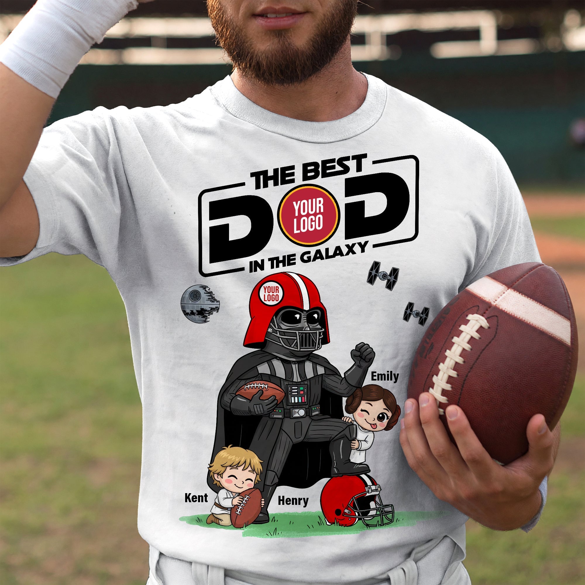 The Best Dad in the Galaxy - Personalized Sport Shirt for Dads and Grandpas Shirts PopCulturePrints