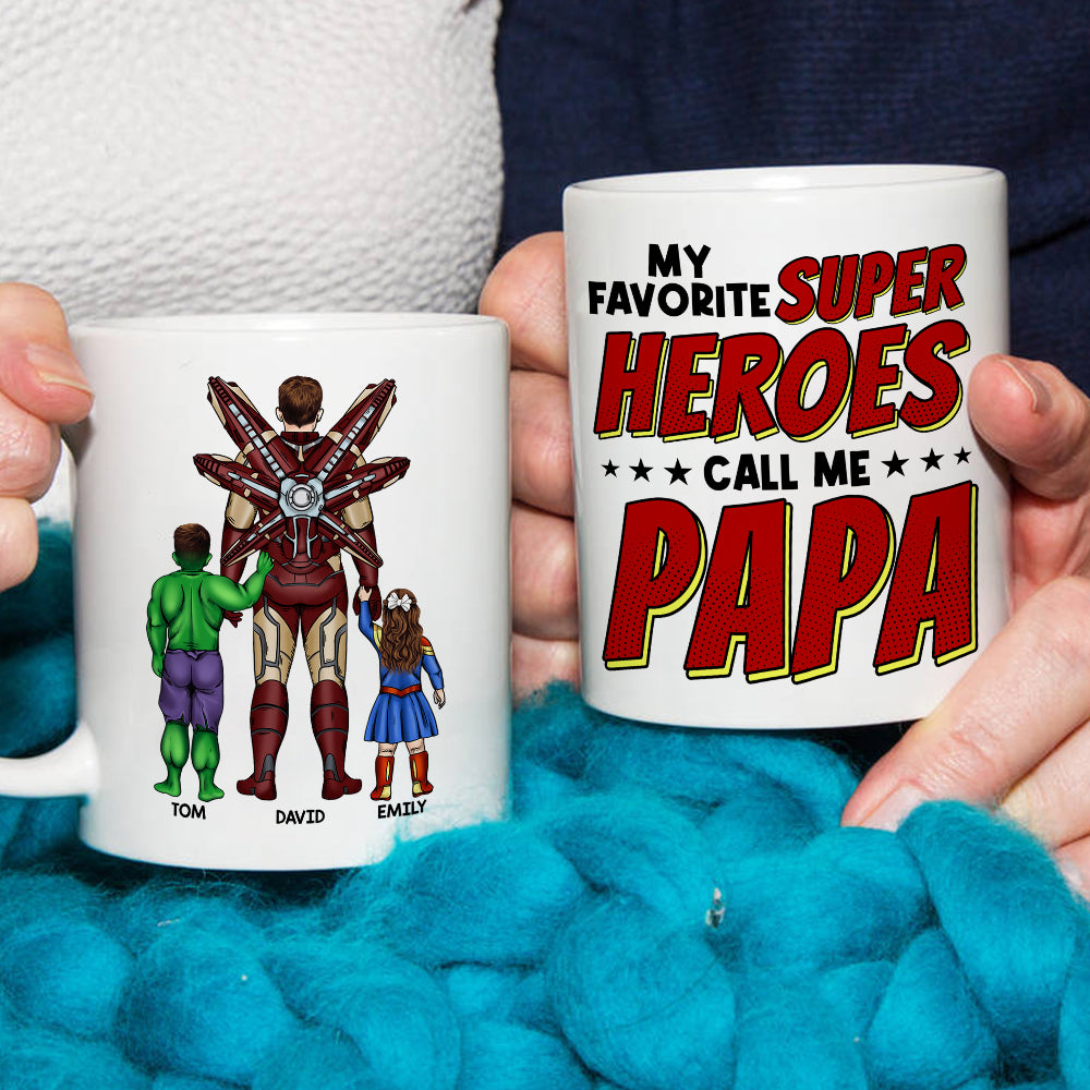 Personalized Superhero Mug for Dad - Custom Gift Coffee Mug PopCulturePrints