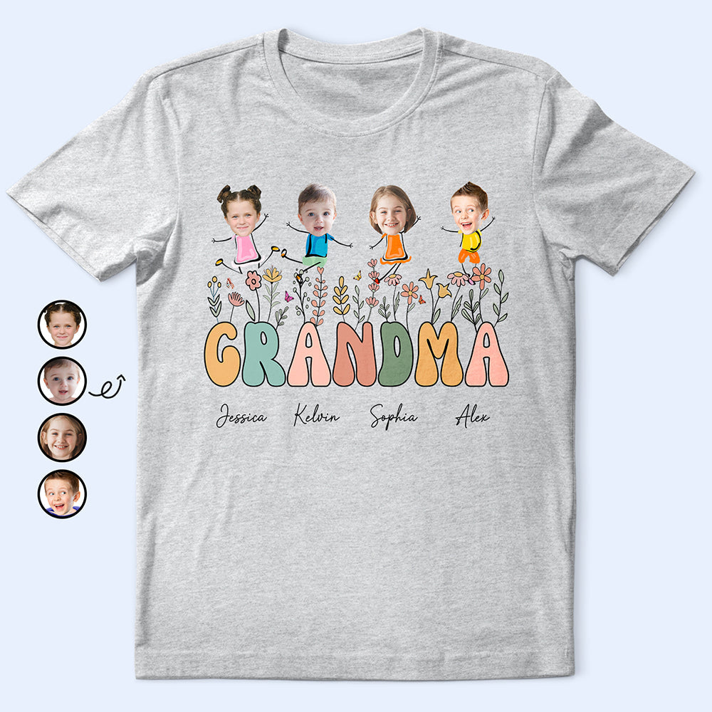 Grandma's Little Stars - Personalized T-Shirt T-shirt PopCulturePrints