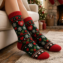 Load image into Gallery viewer, “Shhh... Let's Be Naughty” - Personalized Old Naughty Santa Couples Middle Tube Socks - Perfect Christmas Gifts for Couples!
