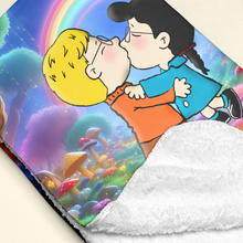 Load image into Gallery viewer, Personalized Couple Blanket: From Our First Kiss to Our Last Breath Blanket PopCulturePrints
