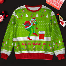 Load image into Gallery viewer, Custom Grinch Ugly Sweater with Personalized Photo Ugly Christmas Sweater PopCulturePrints
