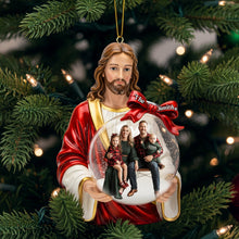 Load image into Gallery viewer, &quot;Bring Joy This Christmas with Personalized Jesus Ornament&quot; - Custom Photo Christmas Ornament, Perfect Gift for Family, Friends, and Christian Believers Ornament PopCulturePrints
