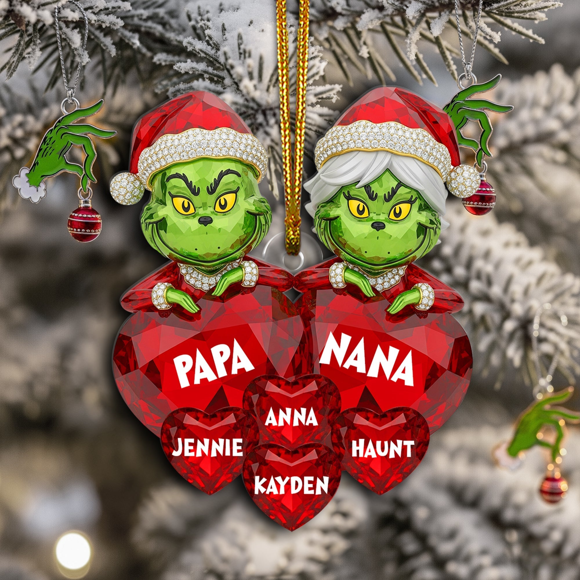 Love from Grandkids - Personalized Christmas Ornament for Grandparents Ornament PopCulturePrints