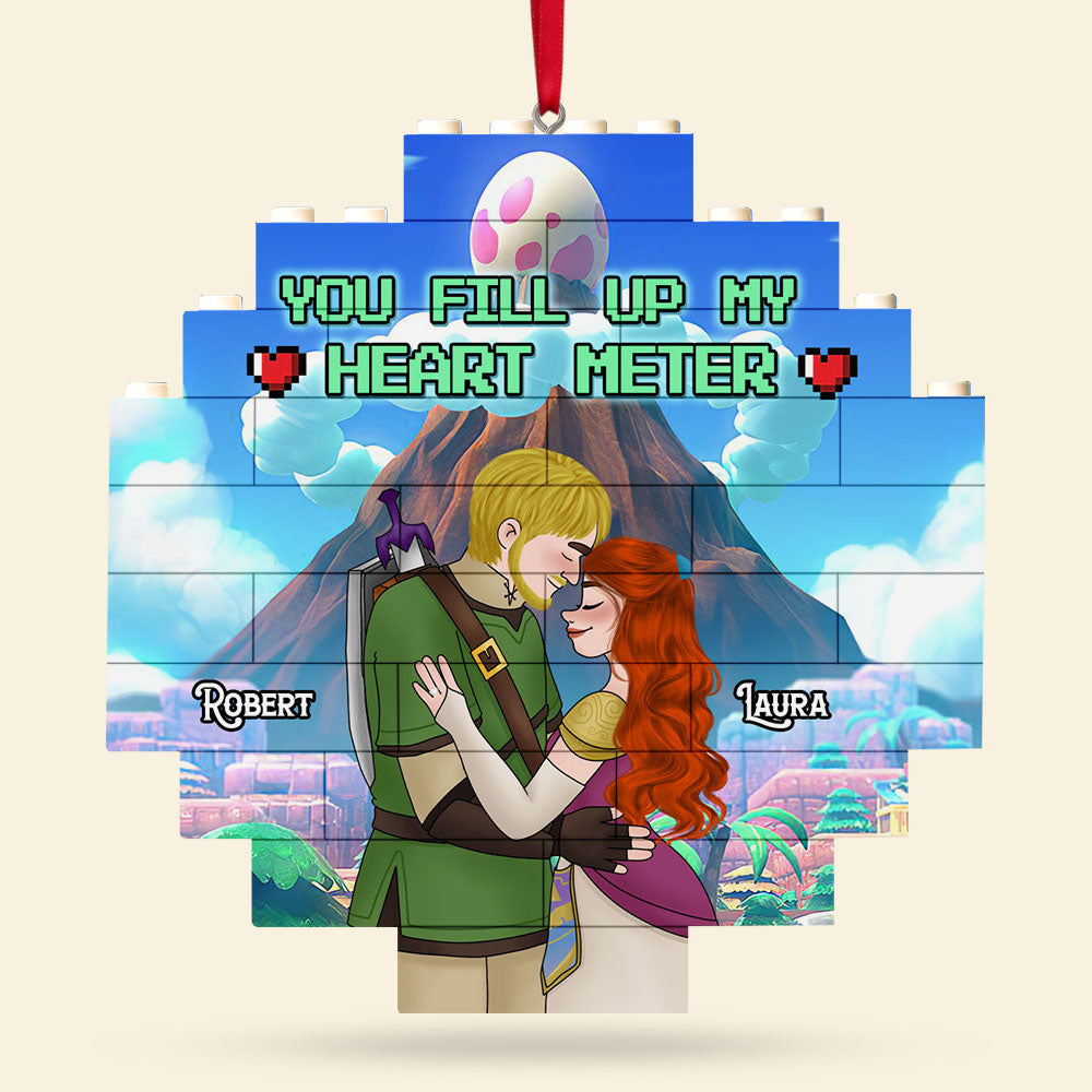 Custom 'You Fill Up My Heart Meter' Ornament for Couples - Perfect Valentine's Day Gifts Ornament PopCulturePrints