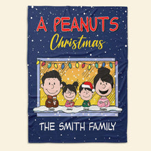 Load image into Gallery viewer, Custom Family Cartoon Christmas Blanket - Peanuts Style
