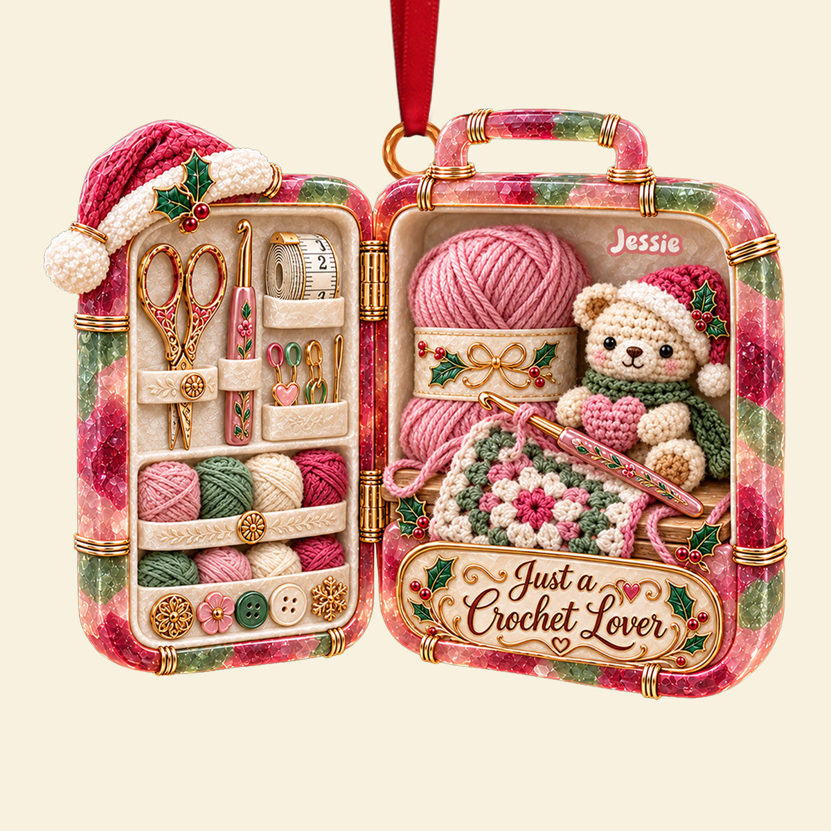 Just a Crochet Lover - Personalized Handmade Craft Acrylic Ornament for Crochet Enthusiasts