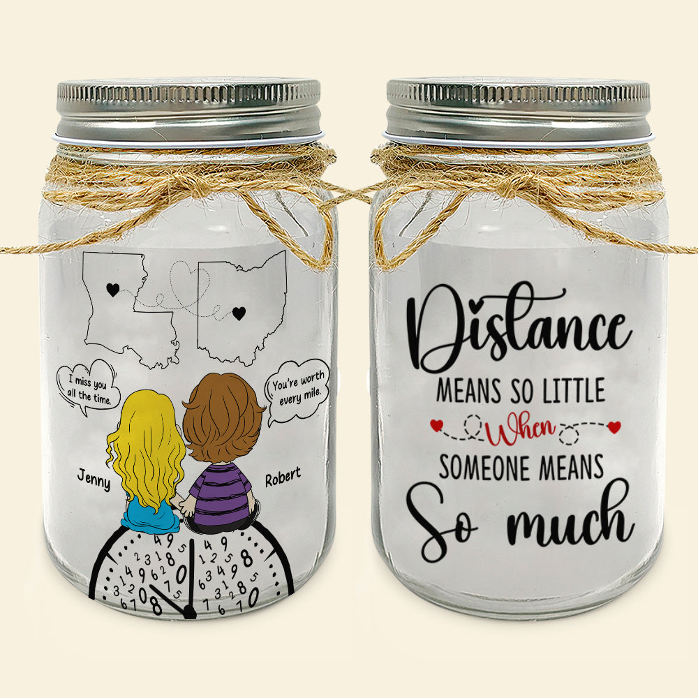 Personalized Mason Jar Light for Couples - Custom Love Map Gift Drink Jar PopCulturePrints