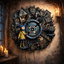 Load image into Gallery viewer, Time Flies in a Spooky World - Nightmare Hanging Wall Clock - Personalized Gift for All Occasions Hanging Wall Clock PopCulturePrints
