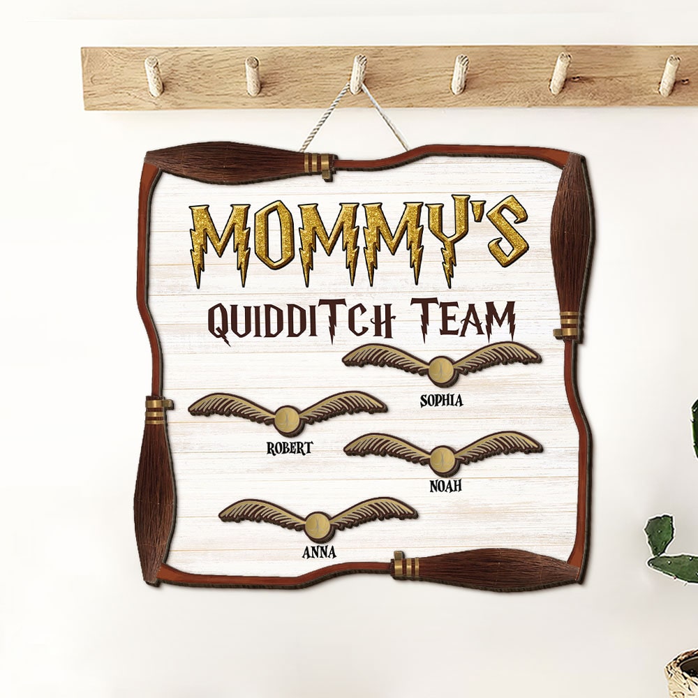 Harry Potter-Themed Personalized Quidditch Team Plaque for Moms