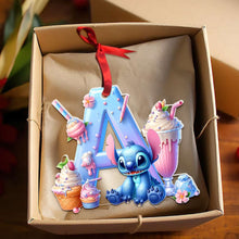 Load image into Gallery viewer, Personalized Alphabet Christmas Ornament with Cute Character Design Ornament PopCulturePrints
