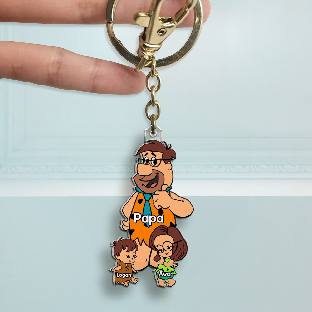 Best Dad Ever Keychain - Personalized Gift for Dads, Grandpas, and More! Keychains PopCulturePrints