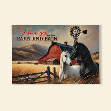 Load image into Gallery viewer, Custom Horse Couple Wall Art - I Love You to the Barn and Back Poster &amp; Canvas PopCulturePrints
