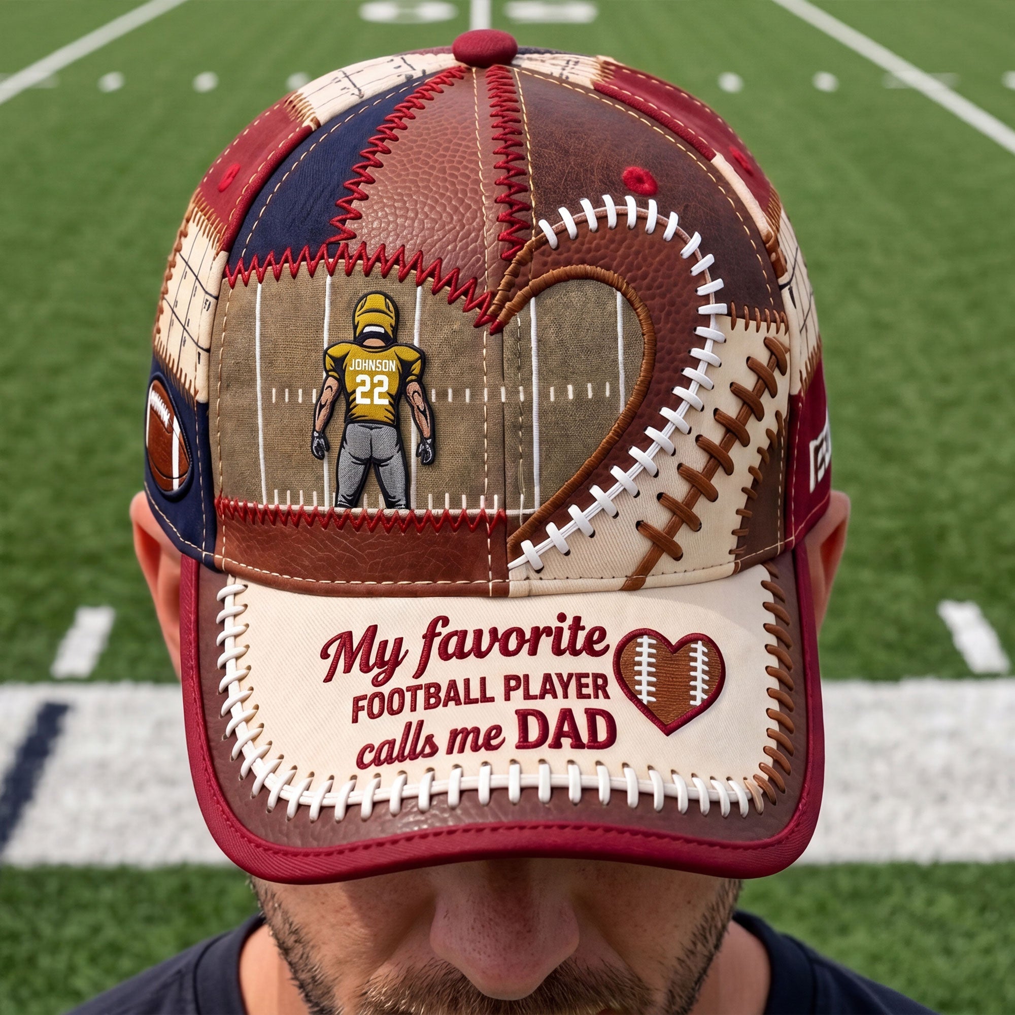 My Favorite Football Player Calls Me Dad - Personalized Classic Cap Caps PopCulturePrints