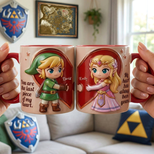 You Are The Last Piece Of My Heart - Personalized Coffee Mug Set for Lovely Couples Coffee Mug PopCulturePrints