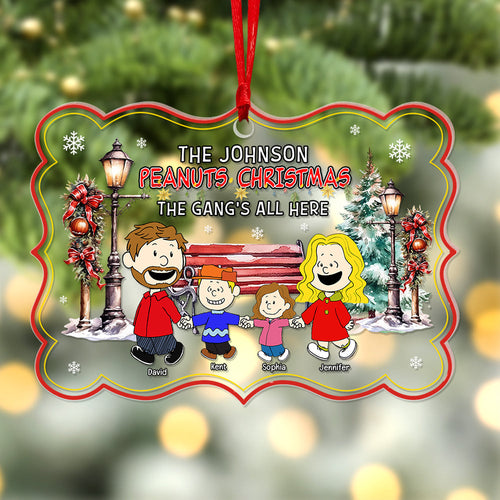 Personalized Christmas Family Acrylic Ornament - Peanuts Theme Ornament PopCulturePrints