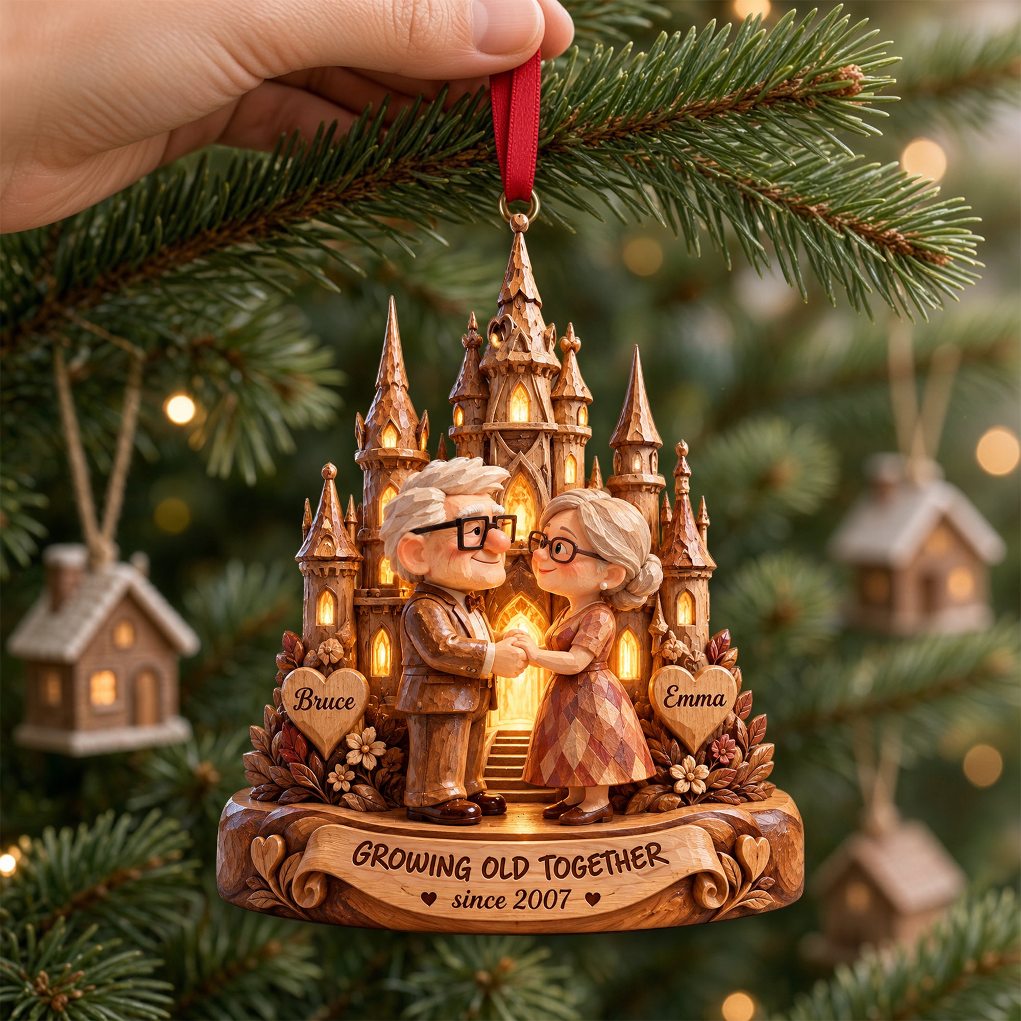 Forever By Your Side – Personalized Christmas Ornament for Couples Ornament PopCulturePrints