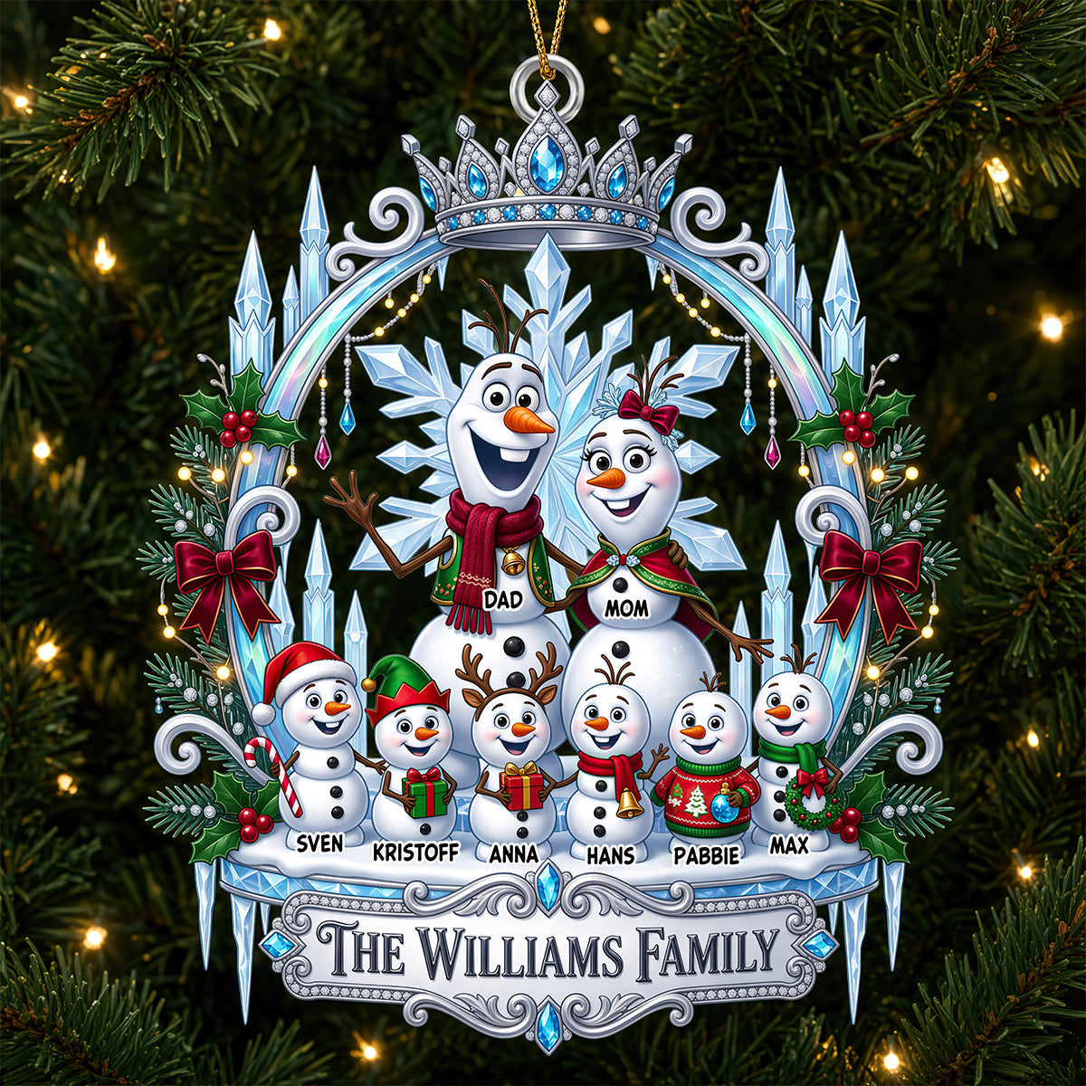 Celebrate Family Love with Our Adorable Snowman Christmas Ornament – Personalized Gifts for Everyone!