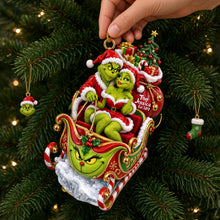 Load image into Gallery viewer, “Spreading Cheer with a Fun Twist” - Fun Mischievous Snow Ride Acrylic Ornament, Personalized Gift for Couples
