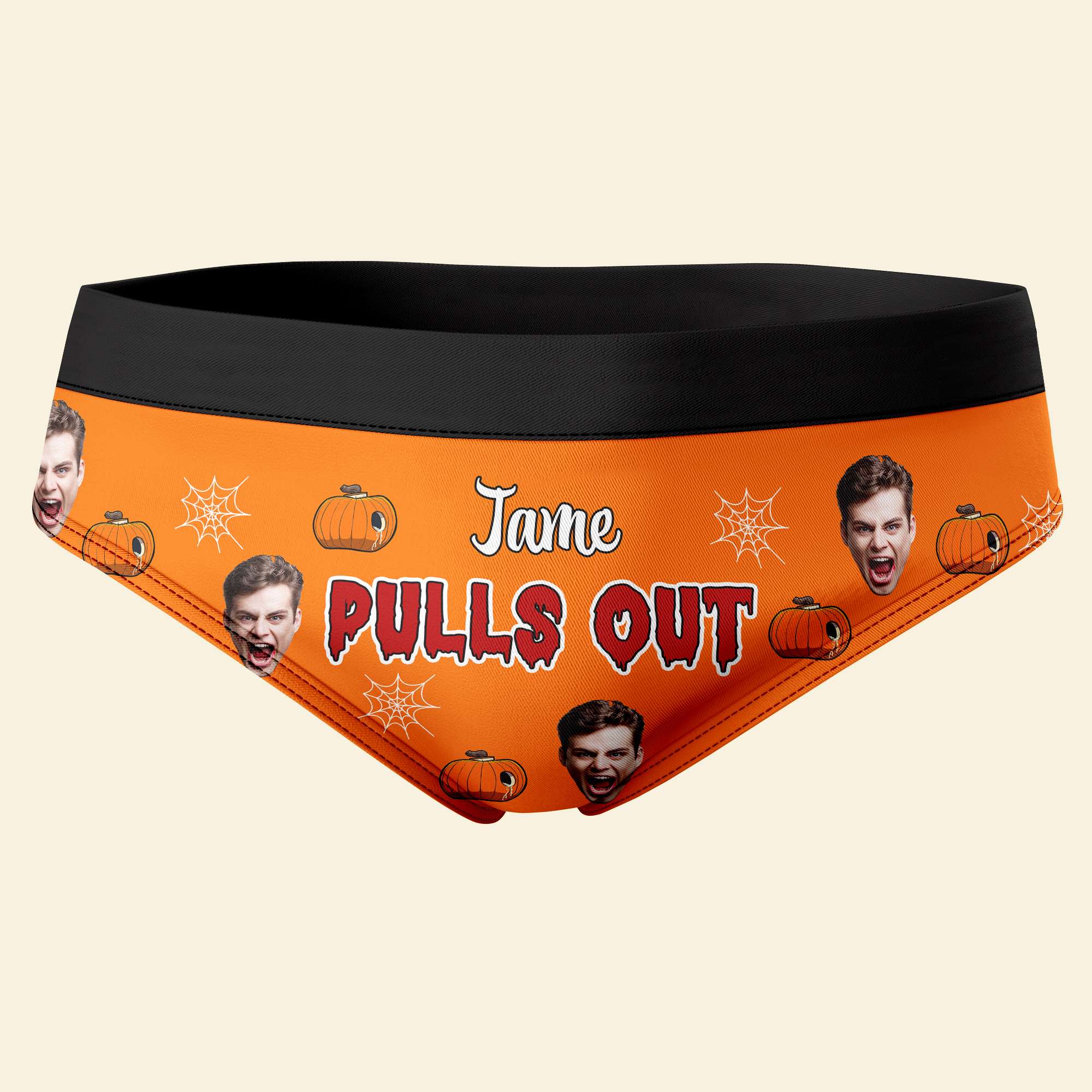 Custom Halloween Couple Boxer Briefs - Personalized Face Photo Underwear