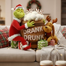 Load image into Gallery viewer, Sip, Sip, Hooray! Funny Drunk Green Monster Custom Pillow - Personalized Gifts for Christmas Pillow PopCulturePrints
