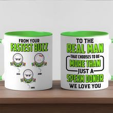 Load image into Gallery viewer, “To The Real Man Who Is More Than Just a Sperm Donor” - Funny Sperm Dad Accent Mug - Personalized Gift for Dad and Grandpa Coffee Mug PopCulturePrints
