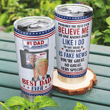 Load image into Gallery viewer, Personalized Best Dad Ever Tumbler - Custom Photo Gift Tumbler Cup PopCulturePrints
