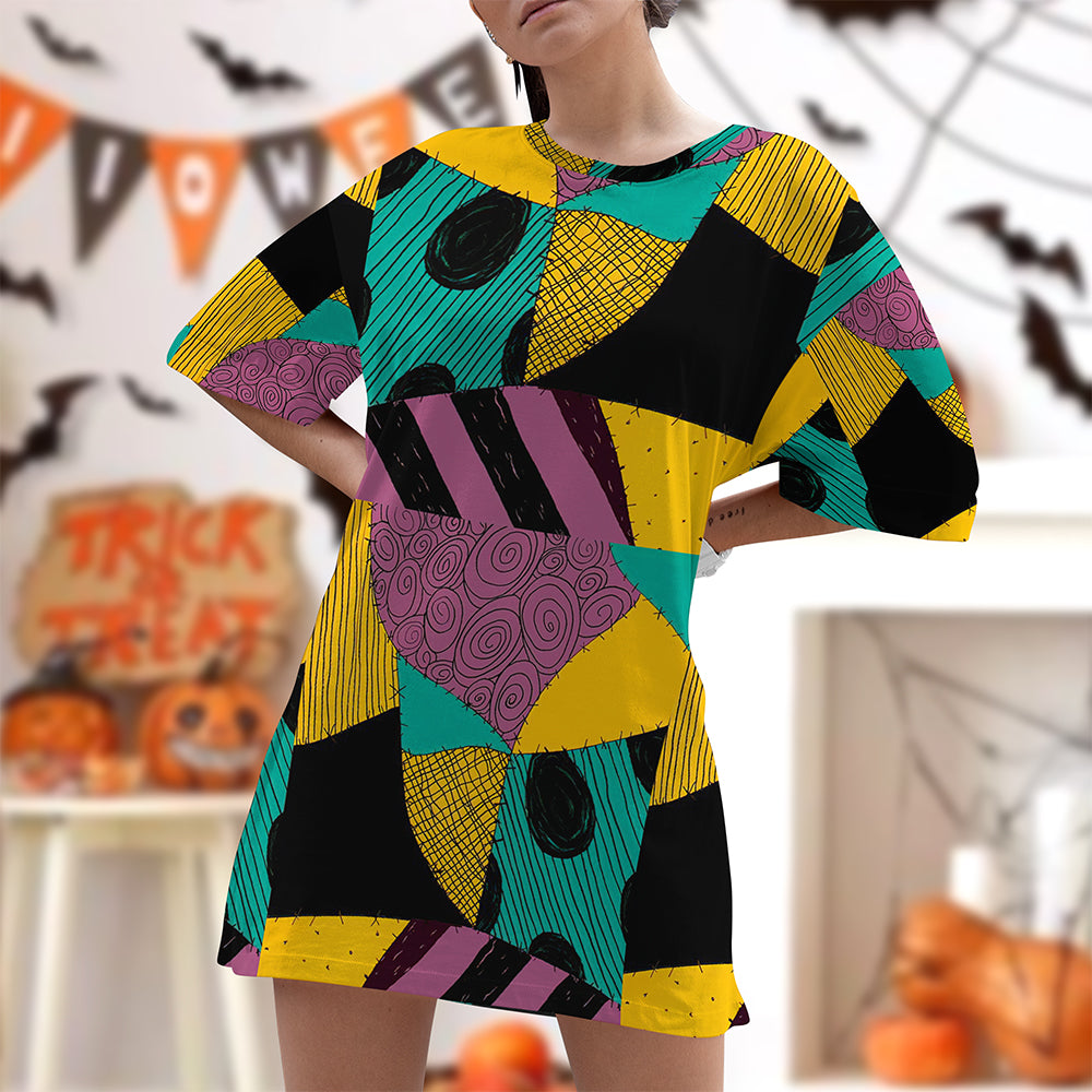 Halloween Patchwork Raglan Dress