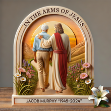 Load image into Gallery viewer, In the Arms of Jesus - Personalized Memorial Plaque for Loved Ones Shaped Plaques PopCulturePrints
