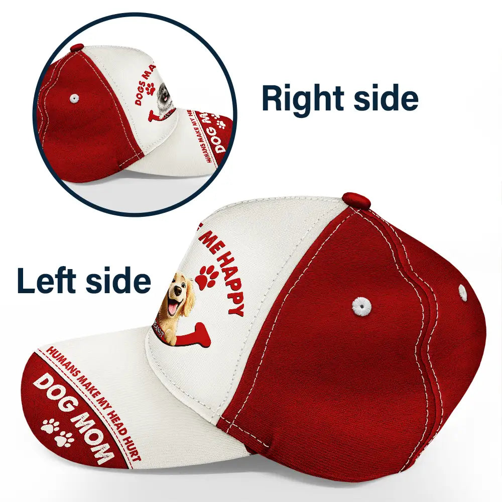 Dogs Make Me Happy - Personalized Classic Cap for Dog Lovers Classic Cap PopCulturePrints