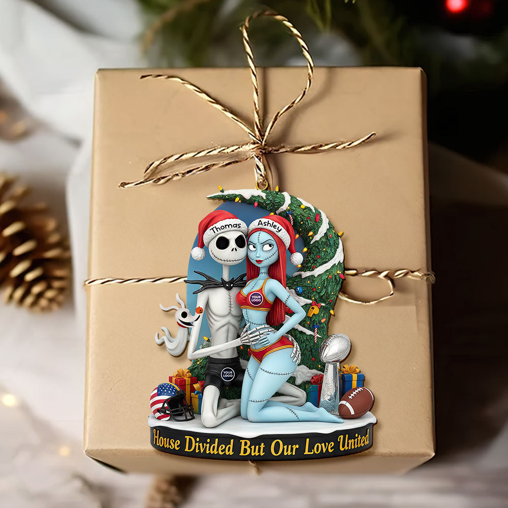 “House Divided But Our Love United” – Spooky Couple Ornament - Personalized Gift for Couples Ornament PopCulturePrints