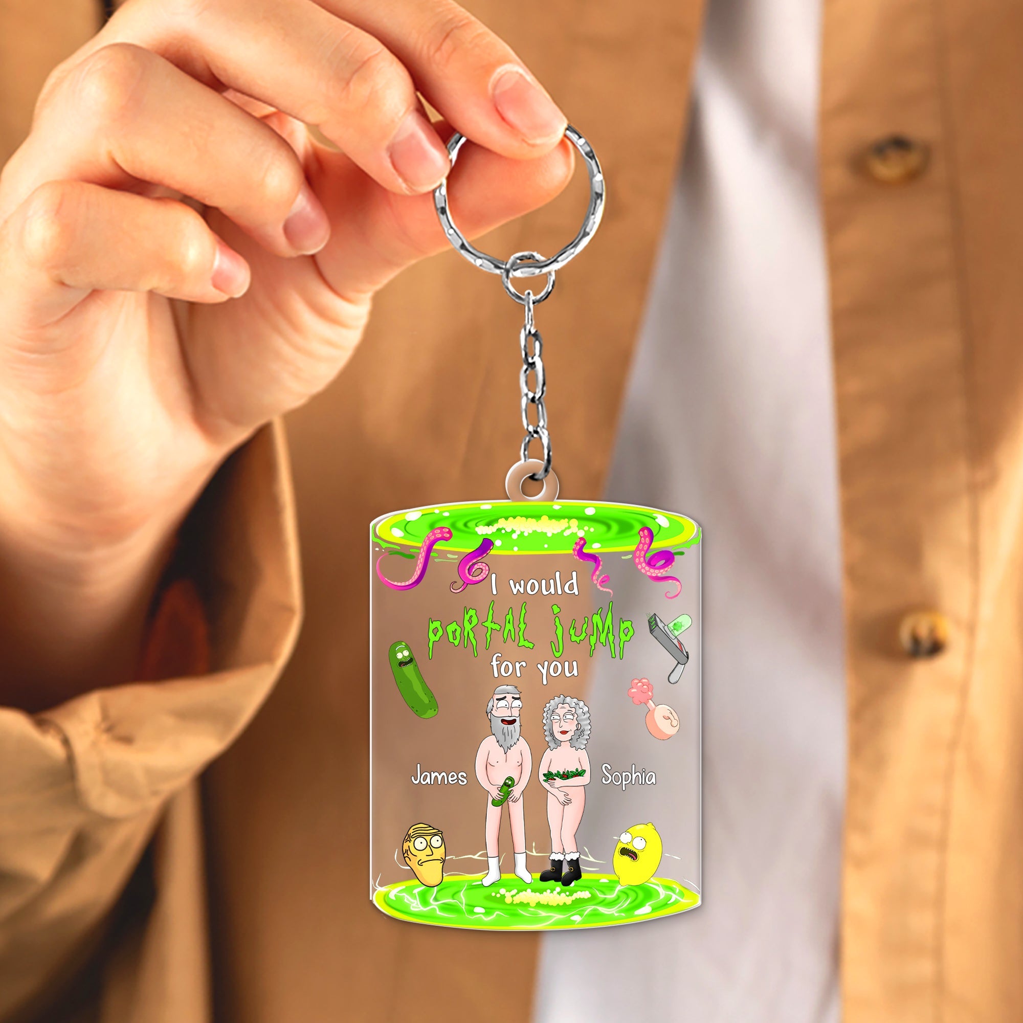 Valentine's Day Gifts: Custom Portal Adventure Keychain for Couples Keychains PopCulturePrints