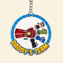 Load image into Gallery viewer, Custom Super Dad Keychain: Daddy&#39;s Team Keychains PopCulturePrints
