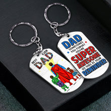 Load image into Gallery viewer, Super Dad Personalized Keychain - Best Ever Father&#39;s Day Gift Keychains PopCulturePrints
