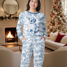 Load image into Gallery viewer, &quot;For the Love of Dogs&quot; - Personalized Toile de Jouy Pajama Set - Custom Gift for Dog Lovers Pajama Set PopCulturePrints
