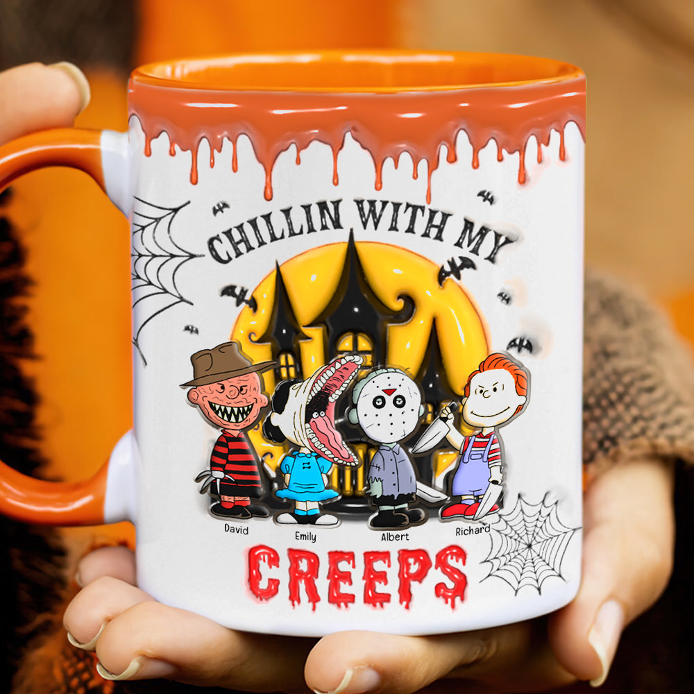 Personalized Halloween Grandma Coffee Mug - Chillin' with My Creeps