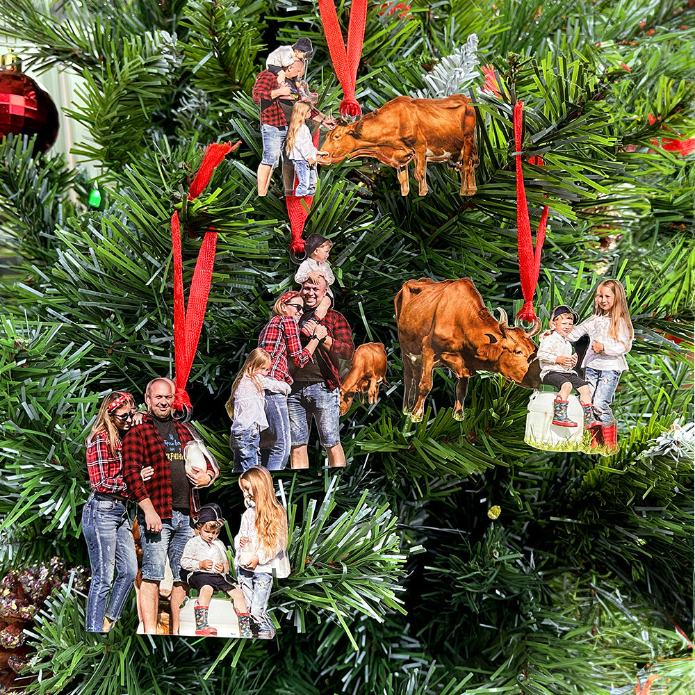 Personalized Farm Family Photo Ornament Ornament PopCulturePrints