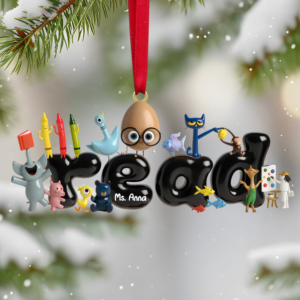 "Reading is a joy!" - Teacher Christmas Ornament - Personalized Gift for Educators Ornament PopCulturePrints