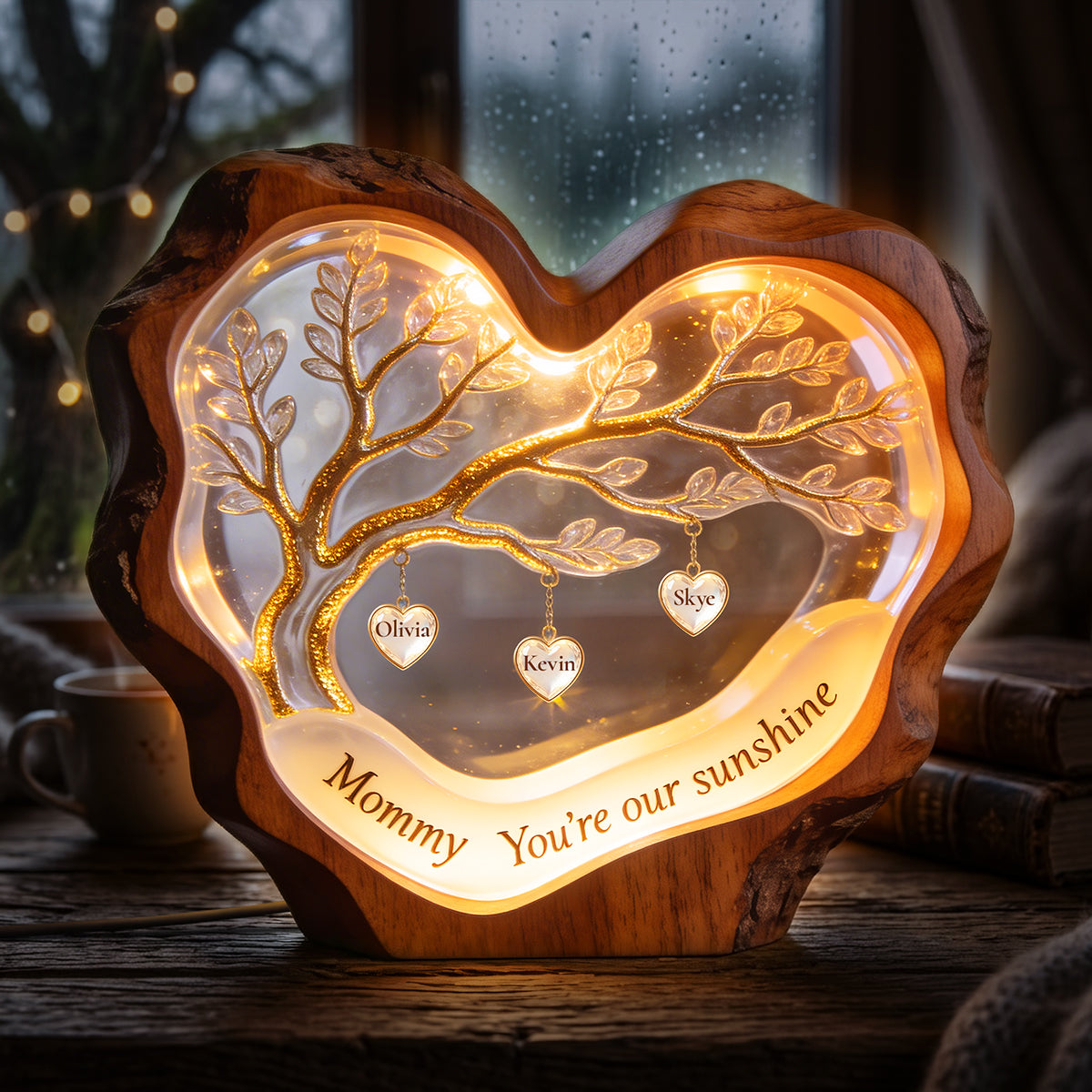 "Mommy, You're Our Sunshine" - Personalized Sweet Little Love Heart Light Box - Gift for Mom, Grandma, and Loved Ones Light Box PopCulturePrints