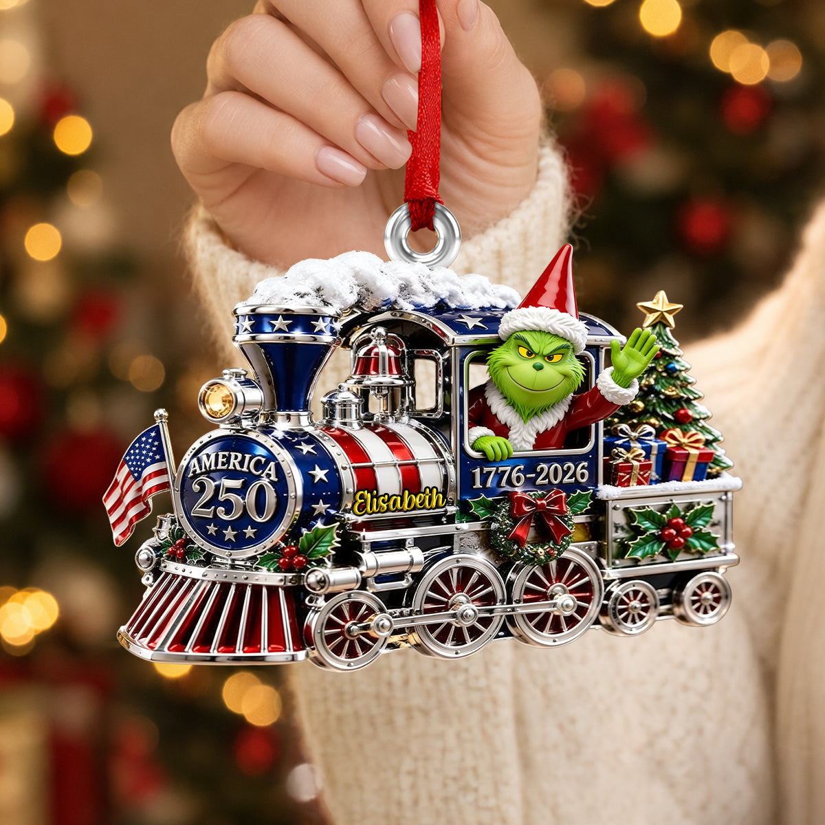 Unique Grinch Train Ornament - Personalized Christmas Gift for Everyone PopCulturePrints