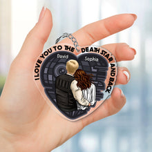 Load image into Gallery viewer, Personalized Couple Keychain - I Love You to the Stars and Back Keychains PopCulturePrints
