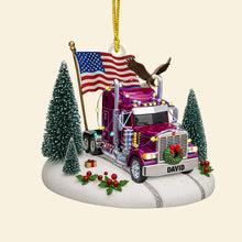 Load image into Gallery viewer, &quot;Celebrate the Spirit of the Road with Custom Touch&quot; - Personalized Christmas Ornament for Truck Drivers Ornament PopCulturePrints
